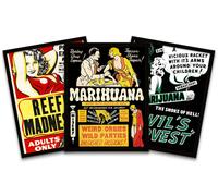 Artery8 Wall Art Print Propaganda Prohibition Framed Posters Pack of 3 | Size: W12" x H16" Artery8 Multicolor W12" x H16"