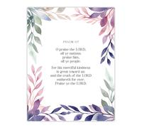 Wall Art Print Psalm 117 Praise the Lord All You Nations Bible Quote Poster Artery8 Purple W12 inch x H16 inch