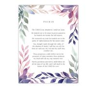 Artery8 Wall Art Print Psalm 23 The LORD is My Shepherd Old Testament Bible Quote Poster in Purple | Size: W12" x H16" Artery8 Purple W12" x H16"