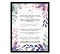 Artery8 Psalm 46 Our Refuge and Strength Old Testament Jesus Christ Christian Bible Faith God Quote Revelations Flowers Artwork Art Print Framed Poster Wall Decor 12x16 inch