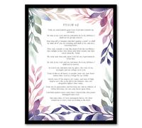 Artery8 Wall Art Print Psalm 62 My Rock & My Salvation Old Testament Bible Quote Framed Art in Purple | Size: A4 Artery8 Purple A4