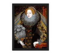 Artery8 Wall Art Print Queen Elizabeth I England Portrait Painting Royal Historic Large Framed Wall Décor Art in Black | Size: W18" x H24" Artery8 Black W18" x H24"