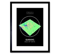 Artery8 Wall Art Print Quiraing Mountain Topography Isle of Skye Scotland Framed Art in Black | Size: W7" x H9" Artery8 Black W7" x H9"