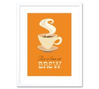 Artery8 Wall Art Print Quote Coffee This is How We Brew Gold Framed in White | Size: W7" x H9" Artery8 White W7" x H9"