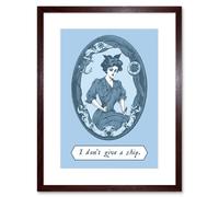 Artery8 Wall Art Print Quote Don't Give a Ship Sailor Framed in Brown | Size: W7" x H9" Artery8 Brown W7" x H9"