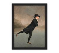 Artery8 Wall Art Print Raeburn Skating Minister Duddingston Painting Large Framed Wall Décor Art in Light Oak | Size: W18" x H24" Artery8 Light Oak W18" x H24"
