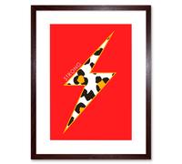 Artery8 Wall Art Print Red Leopard Strong Framed in Brown | Size: W7" x H9" Artery8 Brown W7" x H9"