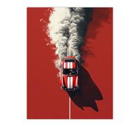 Artery8 Red Luxury Car Fumes Speed Petrolhead Bold Man Cave Dad Extra Large XL Wall Art Poster Print