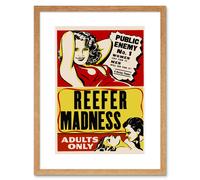 Artery8 Wall Art Print Reefer Madness Vintage Movie Advertising Framed in Beige | Size: W7" x H9" Artery8 Beige W7" x H9"