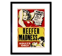 Artery8 Wall Art Print Reefer Madness Vintage Movie Advertising Framed in Black | Size: W7" x H9" Artery8 Black W7" x H9"