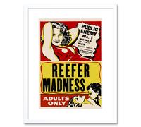 Artery8 Wall Art Print Reefer Madness Vintage Movie Advertising Framed in White | Size: W7" x H9" Artery8 White W7" x H9"