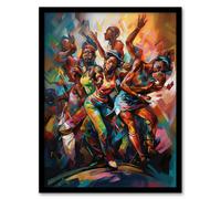 Artery8 Wall Art Print Reggaeton Urban Street Dance Hip Hop Reggae Music Latin American Dance Hall Painting Rhythm Body Energy Theatre Arts Artwork Artery8 Multicolor W12" x H16"
