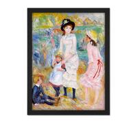 Artery8 Wall Art Print Renoir Children On The Seashore Guernsey Large Framed Wall Décor Art in White | Size: W18" x H24" Artery8 White W18" x H24"