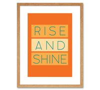 Artery8 Wall Art Print Rise & Shine Orange Framed in Beige | Size: W7" x H9" Artery8 Beige W7" x H9"