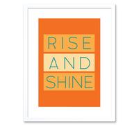 Artery8 Wall Art Print Rise & Shine Orange Framed in White | Size: W7" x H9" Artery8 White W7" x H9"