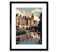 Artery8 Wall Art Print River Cam And University Of Cambridge Buildings Artwork Framed 9X7 Inch