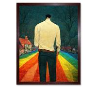 Artery8 Wall Art Print Road To Acceptance LGBTQ Conceptual Modern Art Framed in Brown | Size: W12" x H16" Artery8 Brown W12" x H16"