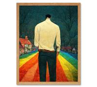 Artery8 Wall Art Print Road To Acceptance LGBTQ Conceptual Modern Art Framed in Light Oak | Size: W12" x H16" Artery8 Light Oak W12" x H16"