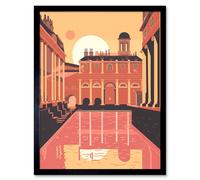 Artery8 Wall Art Print Roman Baths Georgian Architecture Art Framed in Black | Size: W12" x H16" Artery8 Black W12" x H16"