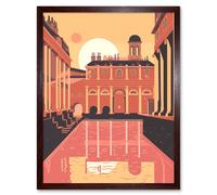 Artery8 Wall Art Print Roman Baths Georgian Architecture Art Framed in Brown | Size: W12" x H16" Artery8 Brown W12" x H16"