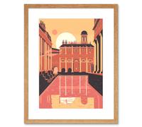 Artery8 Wall Art Print Roman Baths Georgian Architecture Artwork Framed 9X7 Inch in Beige | Size: W7" x H9" Artery8 Beige W7" x H9"