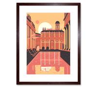 Artery8 Wall Art Print Roman Baths Georgian Architecture Artwork Framed 9X7 Inch in Brown | Size: W7" x H9" Artery8 Brown W7" x H9"