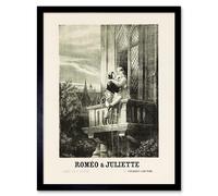 Wall Art Print Romeo and Juliet French Advert Theatre Stage Play Shakespeare France Vintage Opera Poster Art Framed Artery8 Black W12 inch x H16 inch