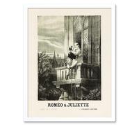 Artery8 Wall Art Print Romeo & Juliet French Advert Theatre Stage Play Shakespeare France Vintage Opera Poster Art Framed in White | Size: W12" x H16" Artery8 White W12" x H16"