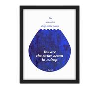 Artery8 Wall Art Print Rumi You Are Entire Ocean Drop Large Framed Wall Décor Art in Brown | Size: W18" x H24" Artery8 Brown W18" x H24"