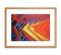 Artery8 Wall Art Print Russolo La Rivolta Revolt Painting Framed in Beige | Size: W7" x H9" Artery8 Beige W7" x H9"