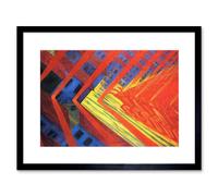 Artery8 Wall Art Print Russolo La Rivolta Revolt Painting Framed in Black | Size: W7" x H9" Artery8 Black W7" x H9"