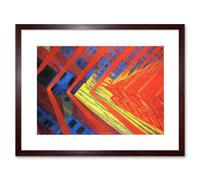 Artery8 Wall Art Print Russolo La Rivolta Revolt Painting Framed in Brown | Size: W7" x H9" Artery8 Brown W7" x H9"