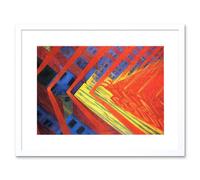 Artery8 Wall Art Print Russolo La Rivolta Revolt Painting Framed in White | Size: W7" x H9" Artery8 White W7" x H9"