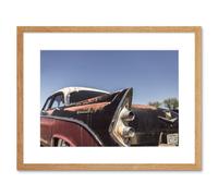 Artery8 Wall Art Print Rusty Vintage Coronet Car Framed in Beige | Size: W7" x H9" Artery8 Beige W7" x H9"