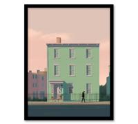 Artery8 Sage Green House By Amy Denver Minimalist Soft Pastel Pink Minimalism Simple Modern Artwork Artwork Framed Wall Art Print A4