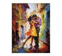 Artery8 Wall Art Print Salsa Latin Street Dance Colourful Dancing Painting Rhythm Body Energy Theatre Arts Artwork Poster | Size: W12" x H16" Artery8 Multicolor W12" x H16"