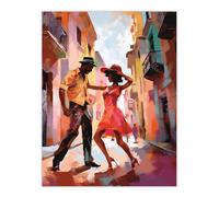 Artery8 Wall Art Print Salsa Street Dance Mambo Colourful Dancing Painting Rhythm Body Energy Theatre Arts Artwork Poster | Size: W12" x H16" Artery8 Multicolor W12" x H16"
