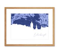 Artery8 Wall Art Print Scotland Edinburgh Cityscape Marble Blue Framed in Beige | Size: W7" x H9" Artery8 Beige W7" x H9"