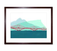 Artery8 Wall Art Print Scotland Edinburgh Forth Rail Arthurs Seat Framed in Brown | Size: W7" x H9" Artery8 Brown W7" x H9"