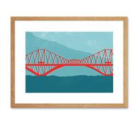 Artery8 Wall Art Print Scotland Edinburgh Forth Rail Framed in Beige | Size: W7" x H9" Artery8 Beige W7" x H9"