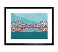 Artery8 Wall Art Print Scotland Edinburgh Forth Rail Framed in Black | Size: W7" x H9" Artery8 Black W7" x H9"