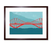 Artery8 Wall Art Print Scotland Edinburgh Forth Rail Framed in Brown | Size: W7" x H9" Artery8 Brown W7" x H9"