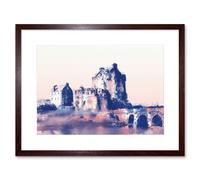 Artery8 Wall Art Print Scotland Eilean Donan Painting Framed in Brown | Size: W7" x H9" Artery8 Brown W7" x H9"
