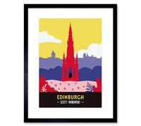 Artery8 Wall Art Print Scotland Travel Edinburgh Scott Monument Framed 9X7 Inch