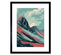 Artery8 Wall Art Print Scottish Highlands Mountain Landscape Artwork Framed 9X7 Inch in Black | Size: W7" x H9" Artery8 Black W7" x H9"