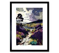 Artery8 Wall Art Print Scottish Landscape With Stormy Clouds Artwork Framed 9X7 Inch