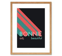 Artery8 Wall Art Print Scottish Word Definition Bonnie Beautiful Scots Scotland Framed Art in Beige | Size: W7" x H9" Artery8 Beige W7" x H9"