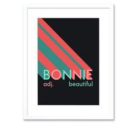 Artery8 Wall Art Print Scottish Word Definition Bonnie Beautiful Scots Scotland Framed Art in White | Size: W7" x H9" Artery8 White W7" x H9"