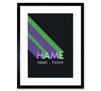 Artery8 Wall Art Print Scottish Word Definition Hame Home Scots Dictionary Framed Art in Black | Size: W7" x H9" Artery8 Black W7" x H9"
