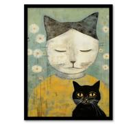 Artery8 Wall Art Print Self Portrait When Cats Resemble Their Owners By Gillian Keenan Art Framed in Black | Size: W12" x H16" Artery8 Black W12" x H16"